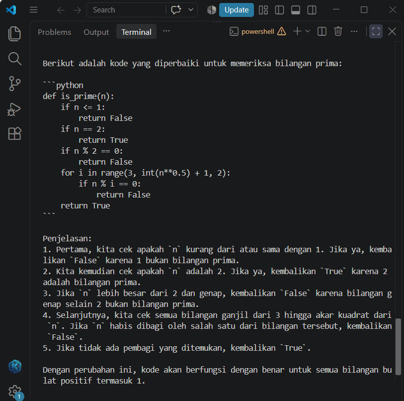 Jawaban deepseek-coder-v2:16b bagian kedua, penjelasan lima langkah kenapa kode perbaikannya bekerja