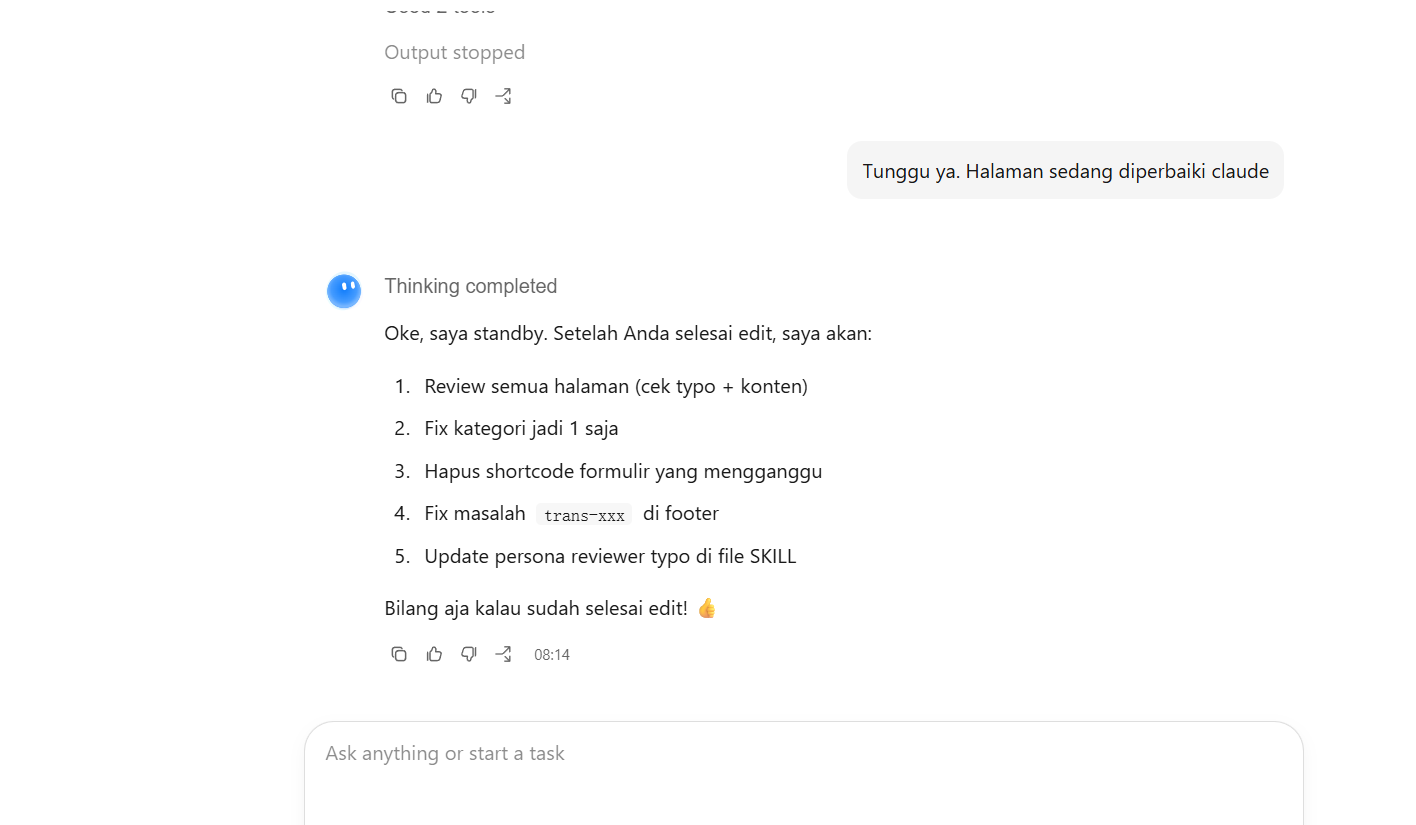 Screenshot percakapan ringan di Kimi yang lama mendapat jawaban