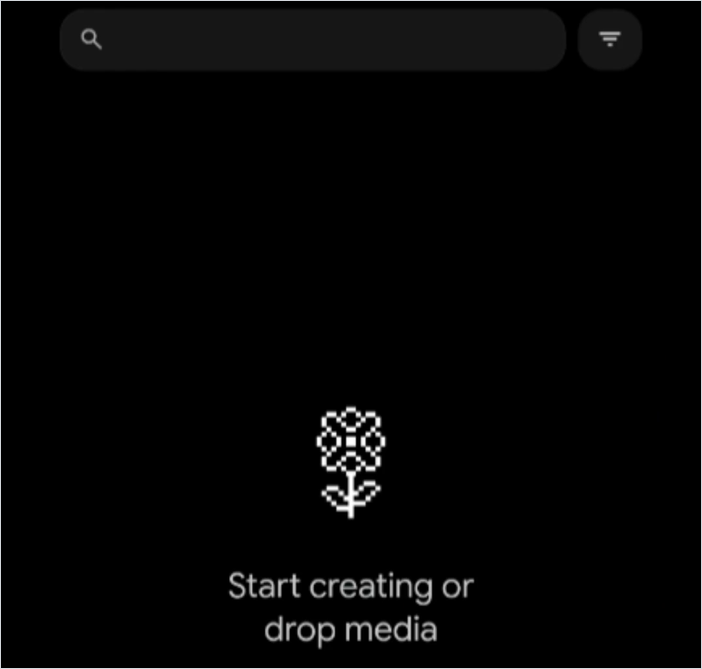 Proyek baru di Google Flow masih kosong, siap diisi gambar produk